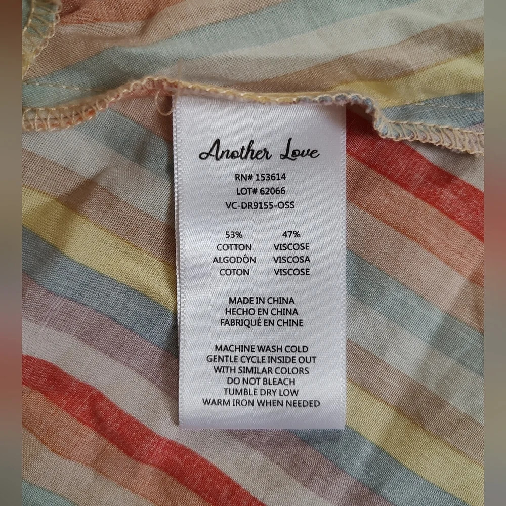 Anthropology Another Love Rumi button front dress oceanside stripe Small - Picture 7 of 9